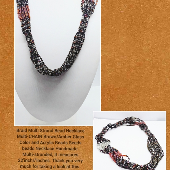 Braid Multi- Strand Bead Necklace - Picture 3 of 3